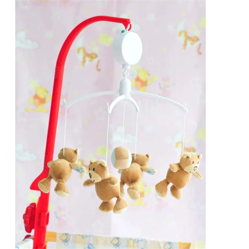 35 мелодий песня мобильный детская кроватка кровать колокол детские со спиральной бело-красно-синей окраской для музыки белая коробка слуха вращаться на 360 градусов для младенцев и детей