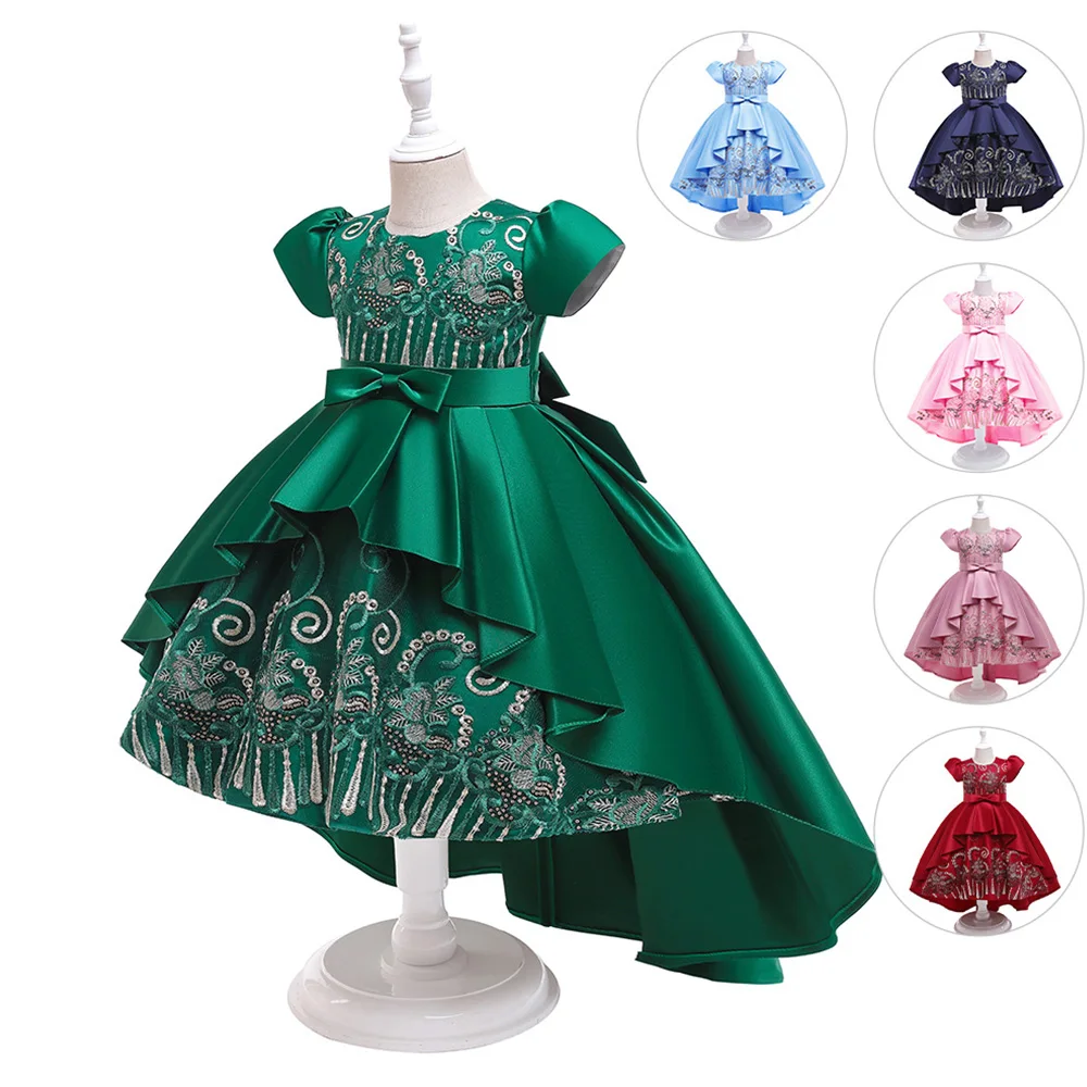 open lace back dress Toddler Ball Gowns Girl Summer Princess Dress Purple Sequin Fluffy Dress