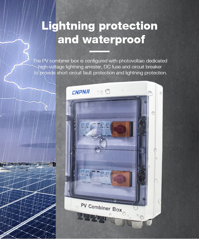 New Design 2p 500v Ip65 4 In 2 Waterproof 80a Pv Combiner Box 4 String ...