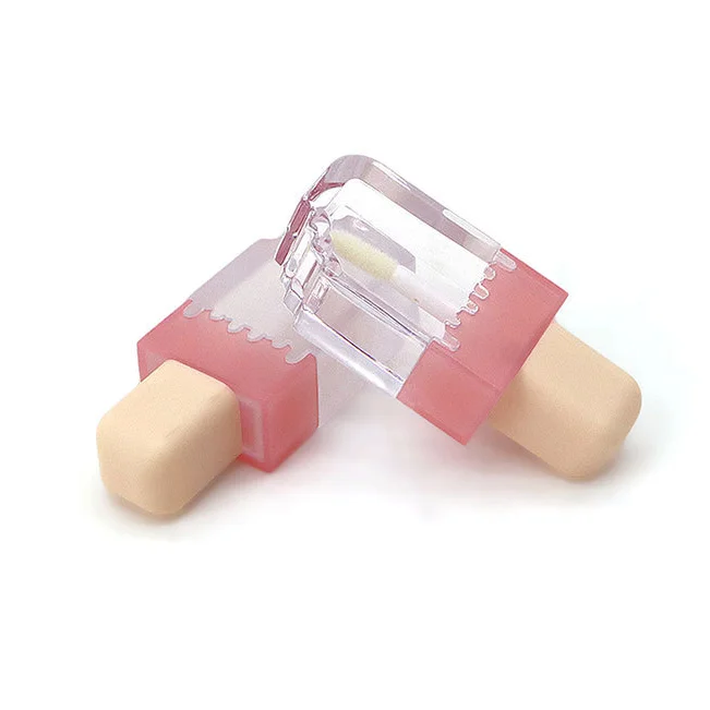 Factory Direct 5ml pink Trapezoidal Luxury Ice Cream Lip Gloss Empty Tube Cosmetic Packaging
