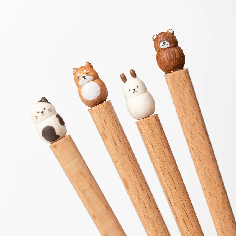 Wholesale SHIMOYAMA Animal Design Japanese Wooden Chopstick Set