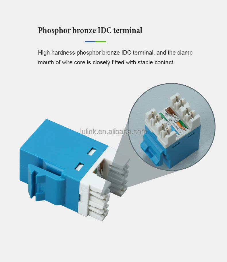 Rj45 Connector Blue Color Utp Cat6 Keystone For 22-26awg Cable - Buy ...