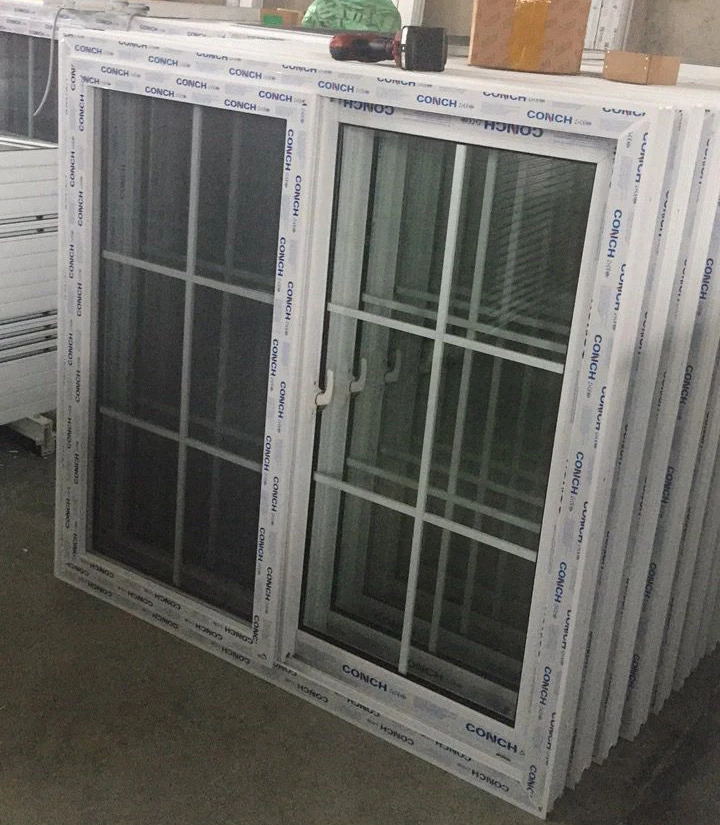 Wholesale Price Dark Grey 4 Panel Horizontal Prefab House Slimline Interior Window UPVC/PVC Sliding Windows