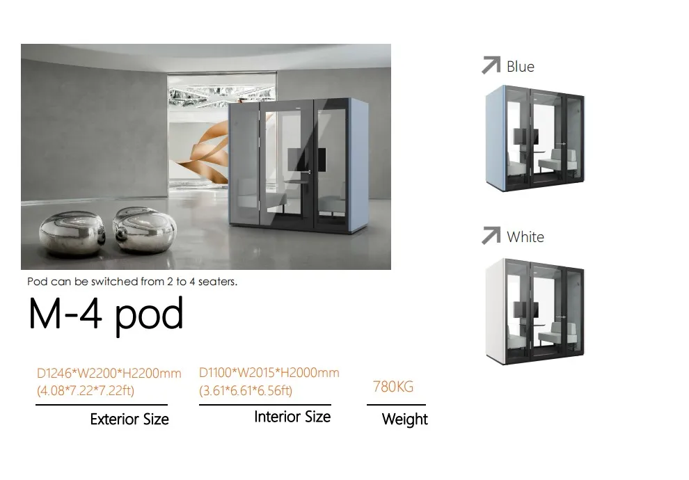 Hot Selling 6 people  Cheap Prefabricated Soundproof Outdoor Residential Mobile Chatting Office Pod 18