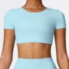 Top corto blu