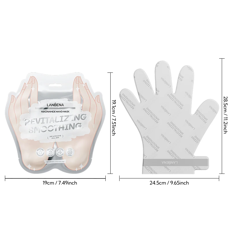 Lanbena New Arrival Niacinamide Hand Mask Sheet Whitening Moisturizing Hand Mask supplier