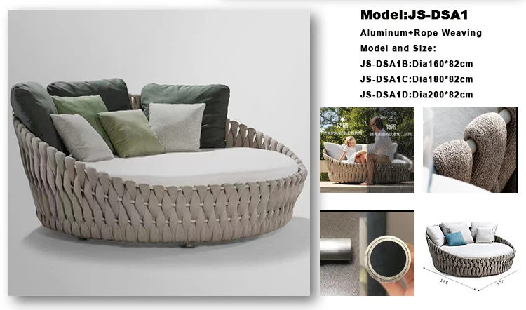 Exterior Modern Luxury Rope Rattan Waterproof Round Oval Pool Garden ...