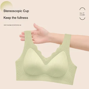 High Quality Seamless Sports Bra Solid Lace Knitted Design Anti-Sagging Vest for Large Breasts Everyday Use Thin Push-Up