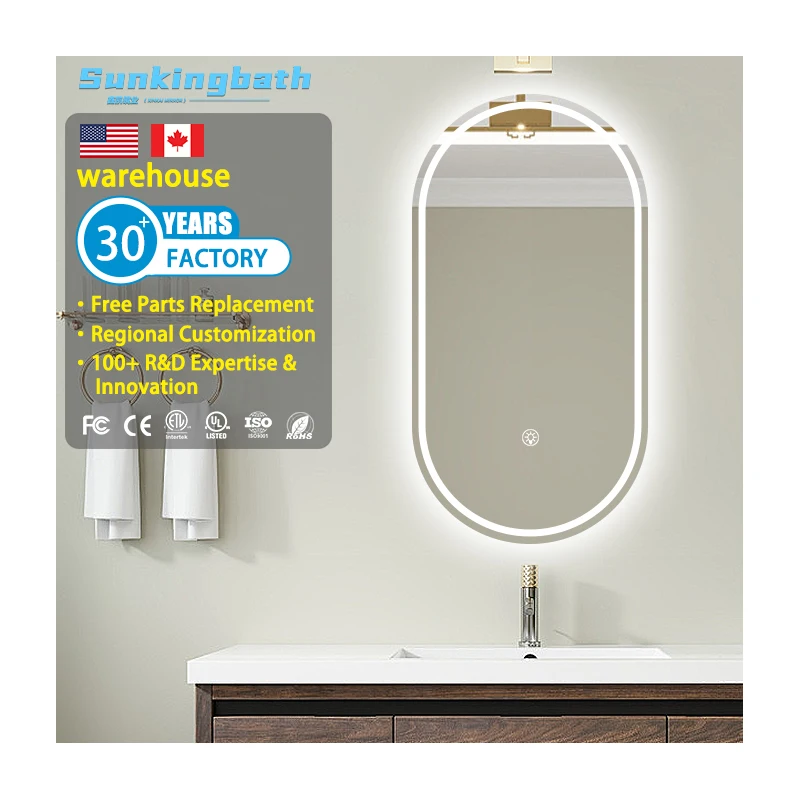 Modern Luxury Furniture Bathroom Smart Led Mirror Anti Fog Backlit Illuminated Wall Hair Salon Mirrors