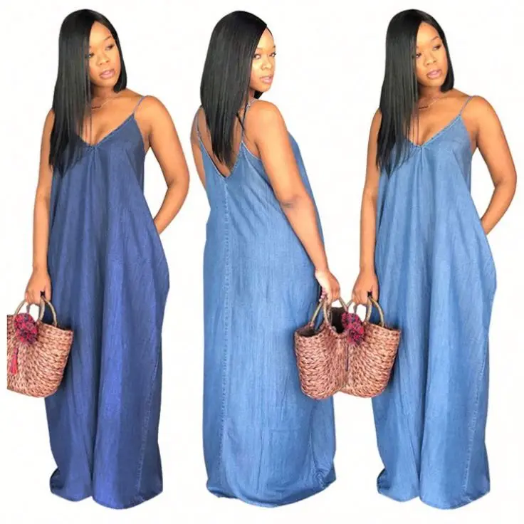 Popular Fashion Loose Denim Dress 