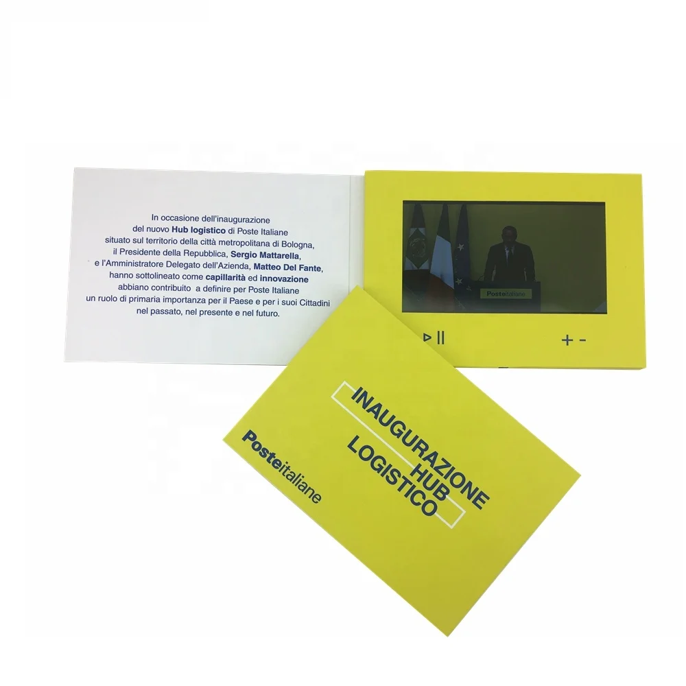 Media Player 7 Inch Lcd Screen Promotional Video Brochure Superior Quality Paper Mini Video Booklet Printing Gift Card Flower