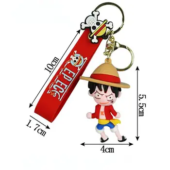 Hot Selling 3D Cartoon Silicone Pendant Keychain 3D Anime Backpack Bag Accessories Zinc Alloy Bell for Backpackers Gift Giving