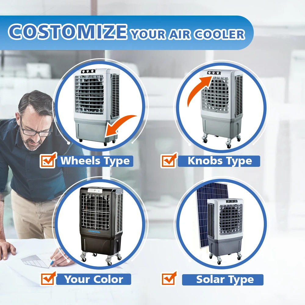 Multi Function Mobile Industrial Spot Coolers Large Portable Air Conditioner Evaporative Evaporator Outdoors Air Cooler Fan CB