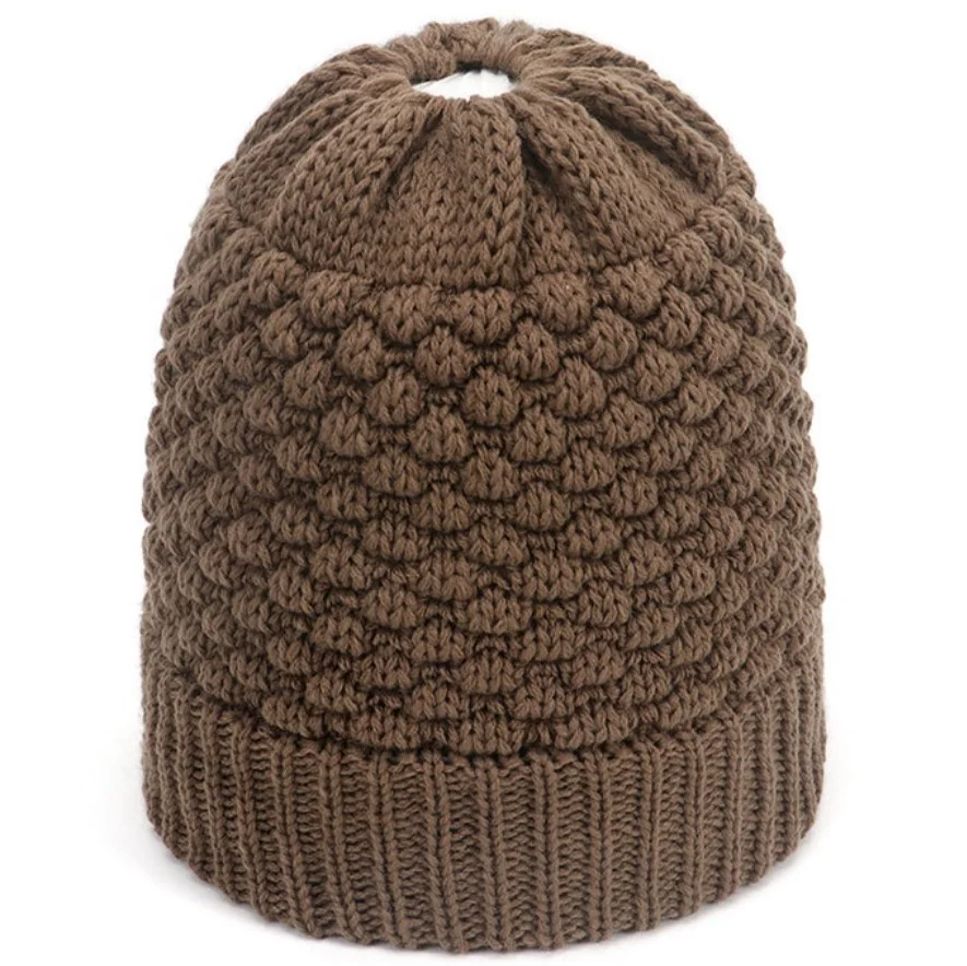 Knitted Beanie Hats Horsetail Knit Hat 