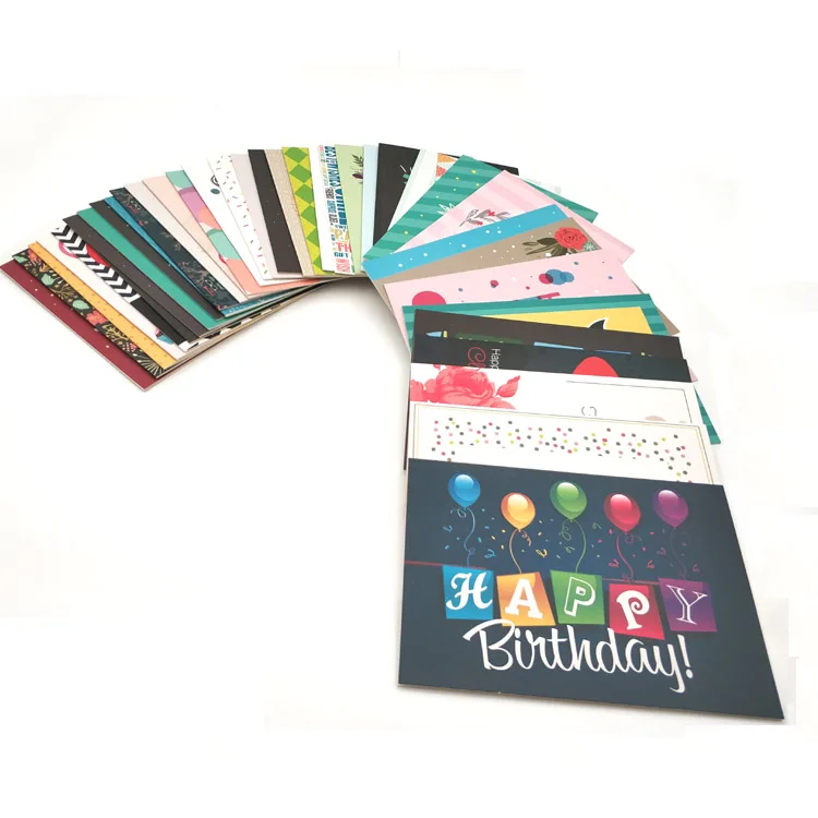 Custom Paper Happy Birthday Greeting Card and Envelope Sets
