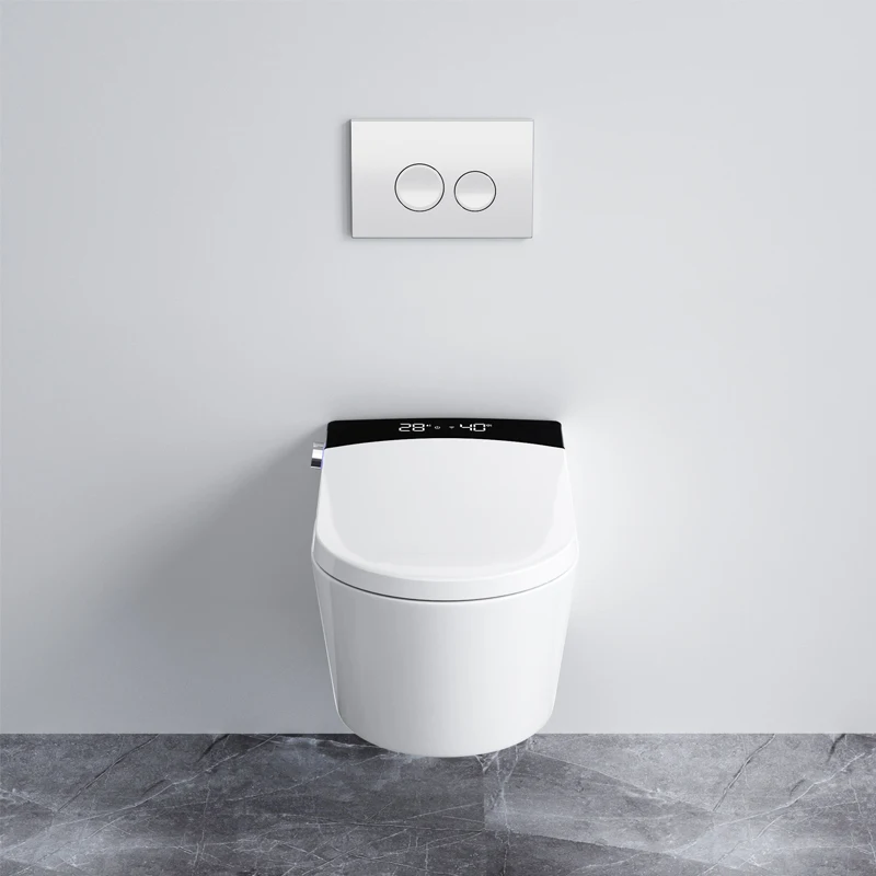 Wc Commodes Intelligente Toilette Bathroom  Tankeless Remote Automatic Flush Bowl Bidet One Piece Smart Mounted Wall Hung Toilet