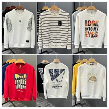 The Cheapest American Style High Street Loose Graffiti Sweater Round Neck Pullover Drop Shoulder Windproof 100% Cotton Sweater