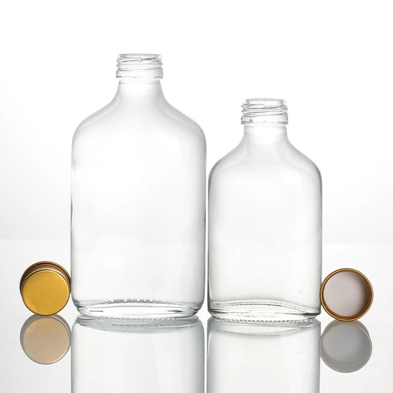 100ml 150ml 200ml 500ml Flint clear Flint Glass Bottle for Juice Beverage Sauce Tea Milk With Aluminum Caps