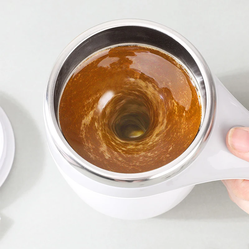 Custom Stainless Steel Insulated 380ml Double Wall Vacuum Coffee Tumbler Cup Automatic Self Stirring Magnetic Mug