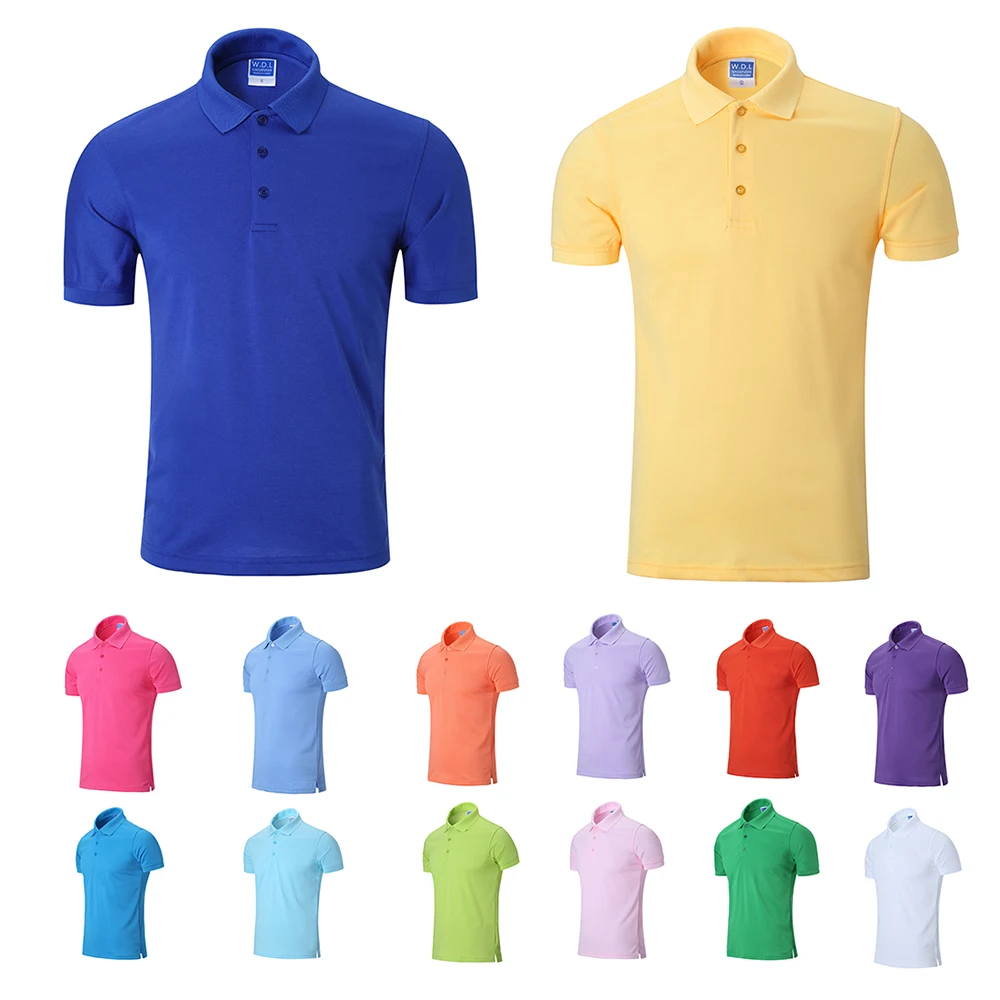 AI-MICH OEM Custom Logo Polo Shirt 240Gsm 100% Silk Cotton Intercolor Lapel Corporate Staff Uniforms Men'S Sport Golf Shirts