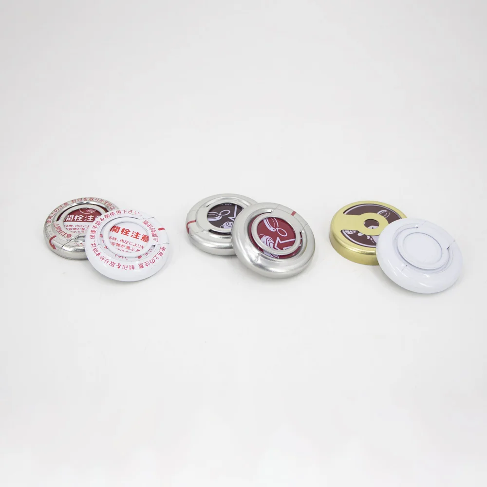 42mm Metal Cap Seal B40 Metal Cap Japan Engine Oil Tin Cans Metal Squeeze Caps Finger Press Lids for Engine Oil Can