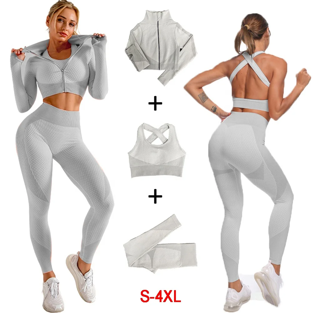 Women's Activewear Set Workout Sets 2 Piece Cross Back Solid Color Clothing  Suit Gray Green Sapphire Spandex Yoga Fitness Running Tummy Control Breath