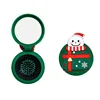 Specchio Pieghevole con Pettine a Forma di Pupazzo di Neve Verde Natalizio