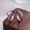 14K white gold lab diamond ring