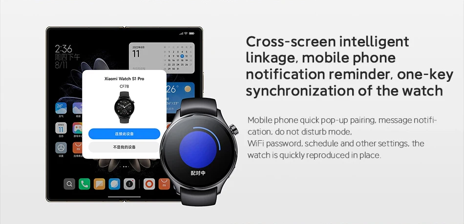 New Mi Watch S1 Pro Smart Watch 1.47'' AMOLED Screen Blood Oxygen Monitor Hear Rate Measure Smartwatch 14 Days Battery Life GPS