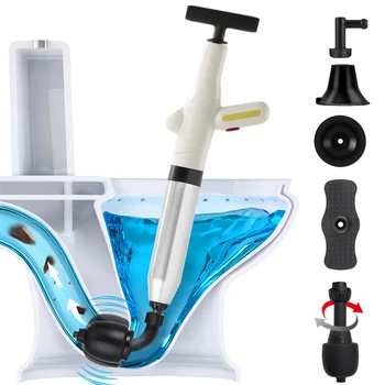 Toilet Plunger Blaster, Clogged Pipe,Sewer,Floor Drain Unclog Gun,Powerful Pneumatic Dredge Equipment Unclog