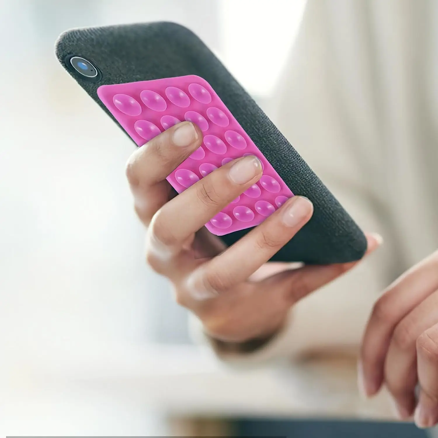 Supporto A Ventosa Per Telefono - Impugnatura Adesiva In Silicone Per Superfici Lisce - Foto 5