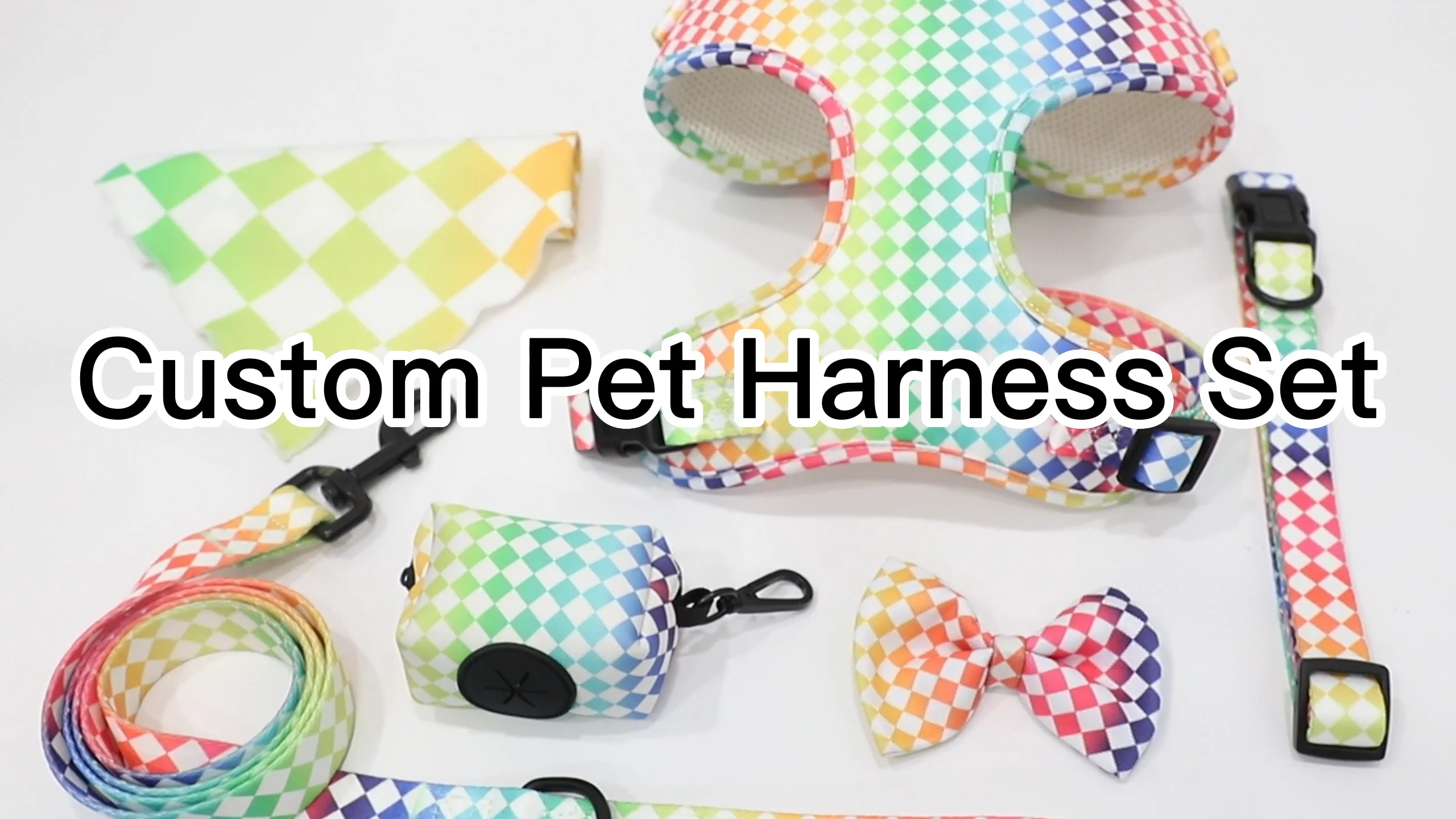 2023 Pet Accessories Plaid Dog Collar Leash Manufacturers Custom Luxury