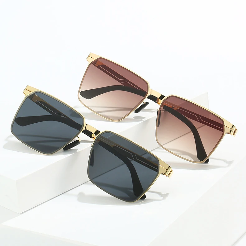 NWOGLSS 9388 Quality Custom Metal Frame Shades 2024 Trendy Designer Sunglasses