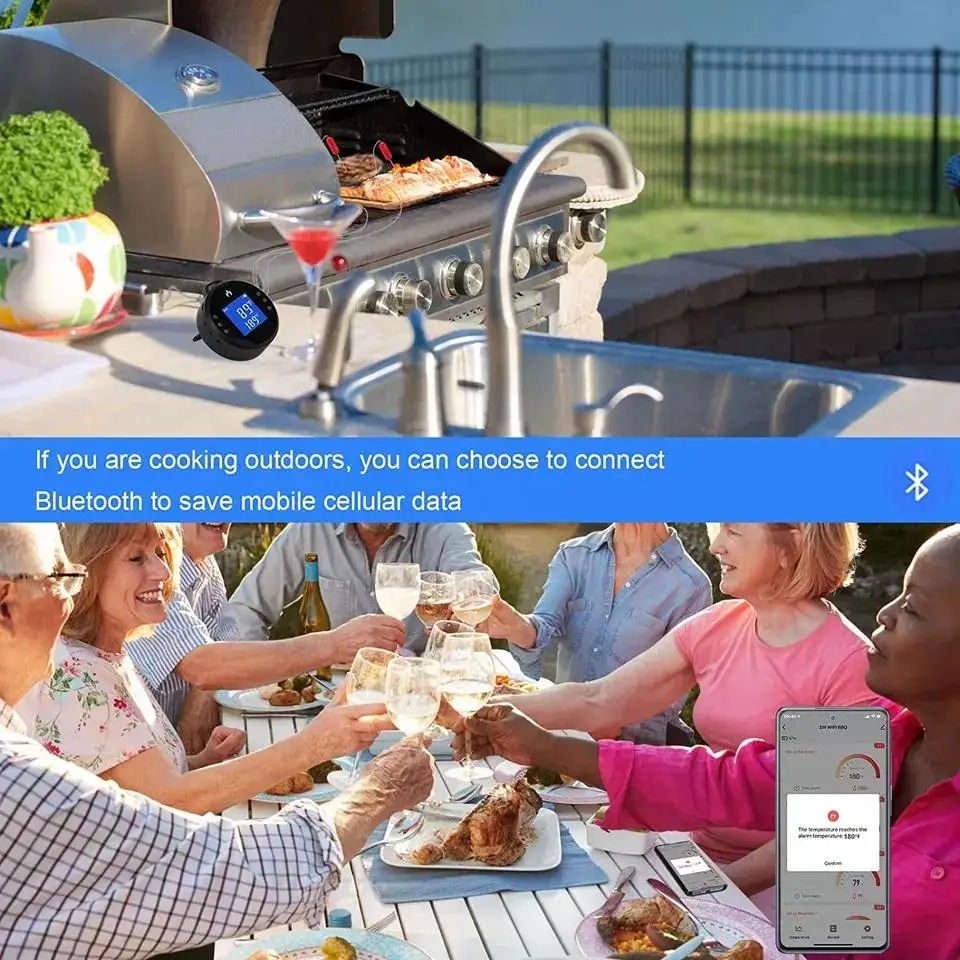 Temperature Sensor Wifi Digital Food Thermometer Cooking Thermometers Temperature Instruments Meat BBQ With APP