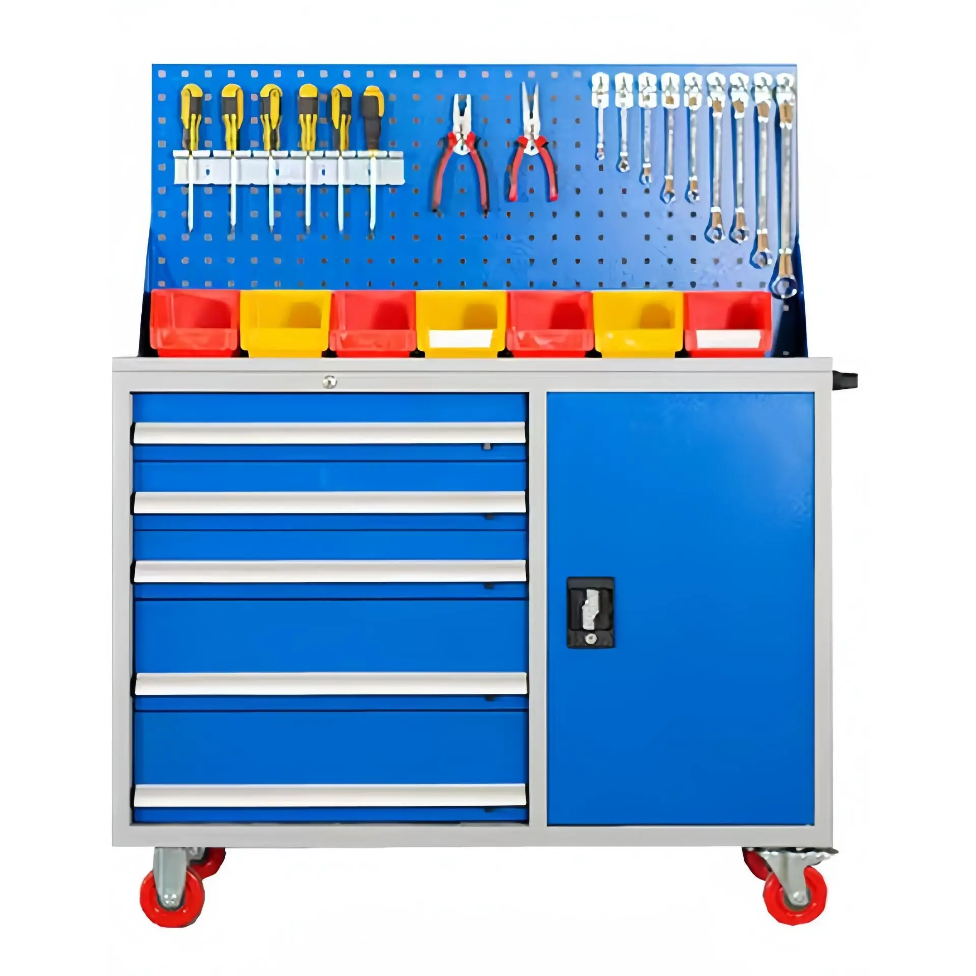 Multi-Function Steel Rolling Workbenches for Garages & Workshops Wheeled Storage Tool Chest Cabinet Hardware Tools