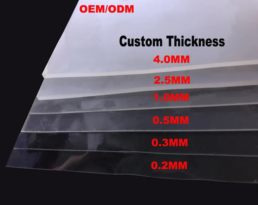 0.2mm30mm 0.5mm Silicon Rubber Sheet Hardness Shore A 60 Transparent