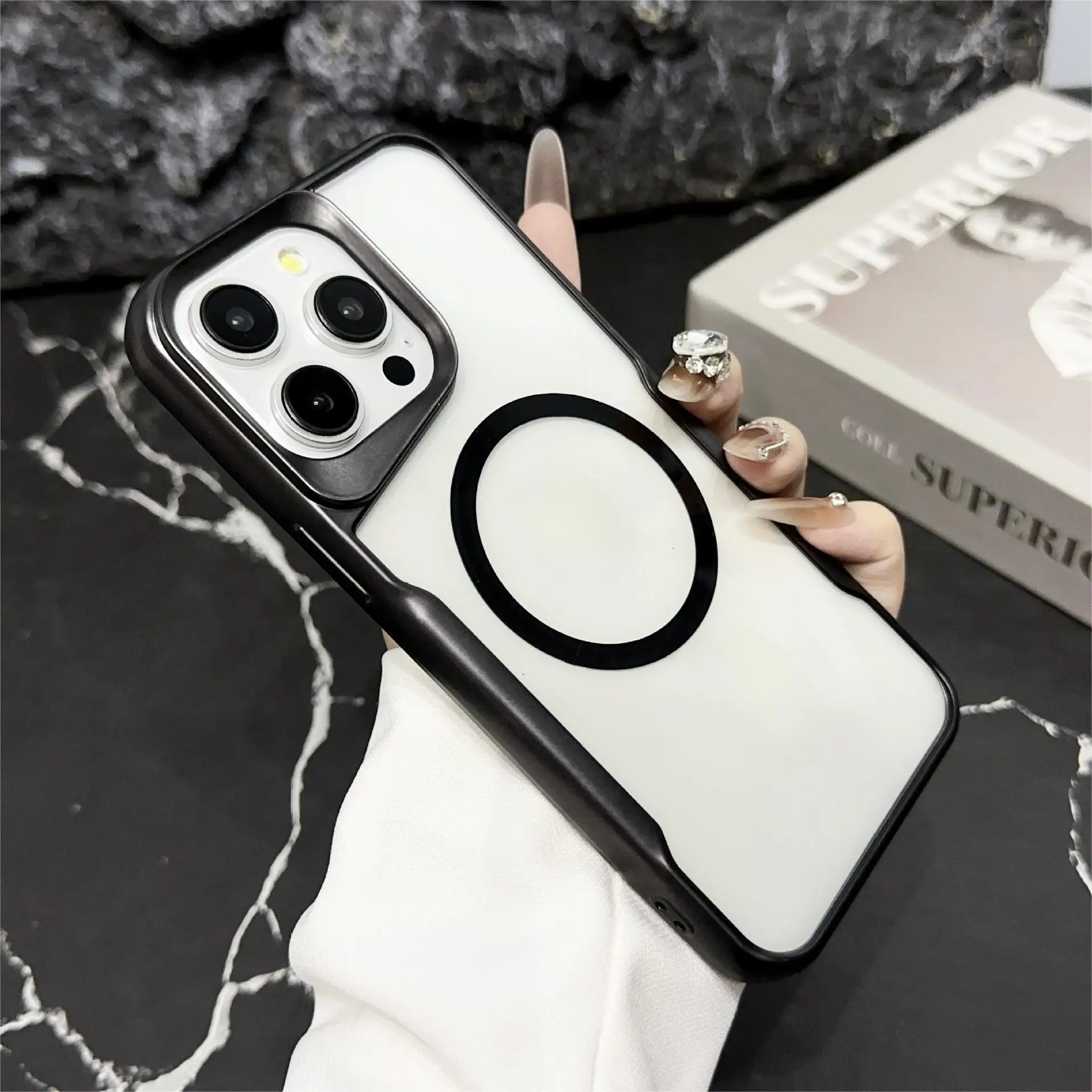 Matte Feel Phone Case For Iphone 12 13 14 15 16 Plus Pro Max Magnetic Transparent Tpu Myc0191 Laudtec supplier