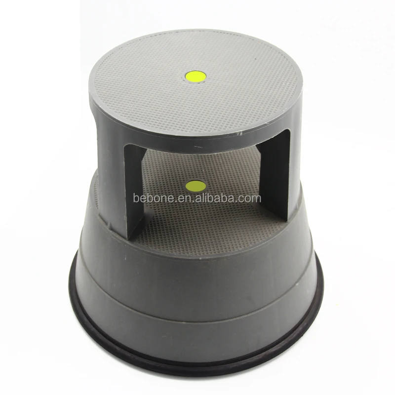 2 Step Tall Metal Heavy Duty Rolling Double Step Stool Holds 300 Lbs