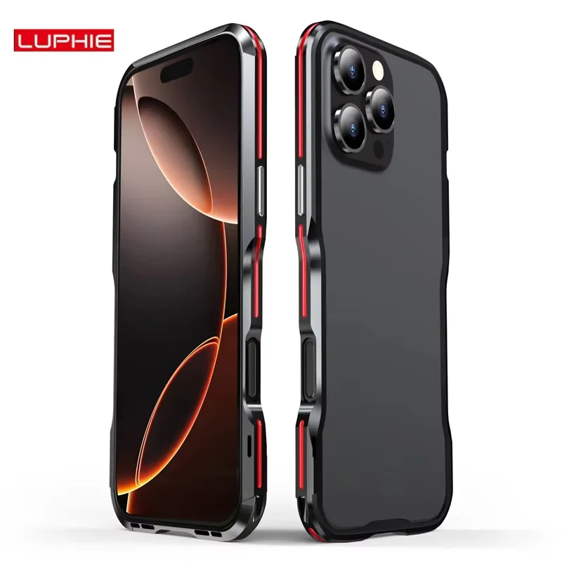 Luphie Metal Bumper Case for Iphone 16 15 14 13 Pro Max