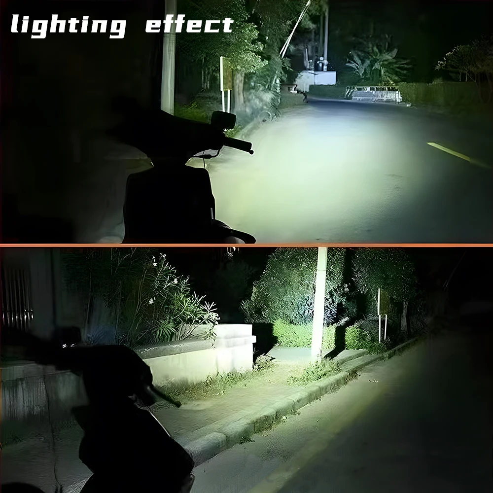 JHS Great Power Motor Light 6leds 1800lm LED Lens Projector Work Light DC 12V 24V Motorcycle Spotlights  Motor Light for Auto