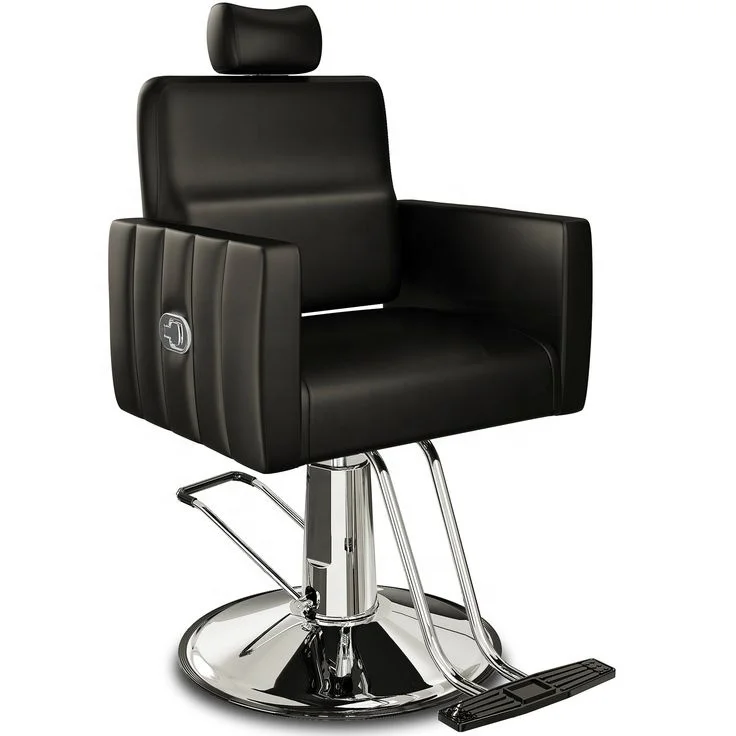 black hair salon waiting chair barber cutting chair