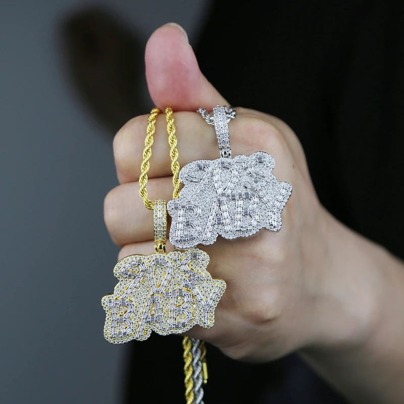 90'S BABY Hip Hop Pendant Micro Pave 5A CZ Iced Out Bling
