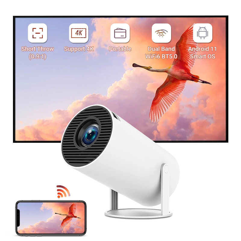 Hotack HY300 ProスマートAndroid WIFIワイヤレスプロジェクター