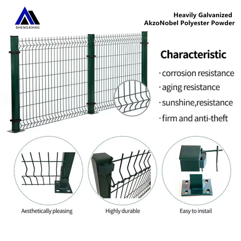 Outdoor Metal Garden Fence Panel 3D Curved Welded Wire Mesh Fence ...