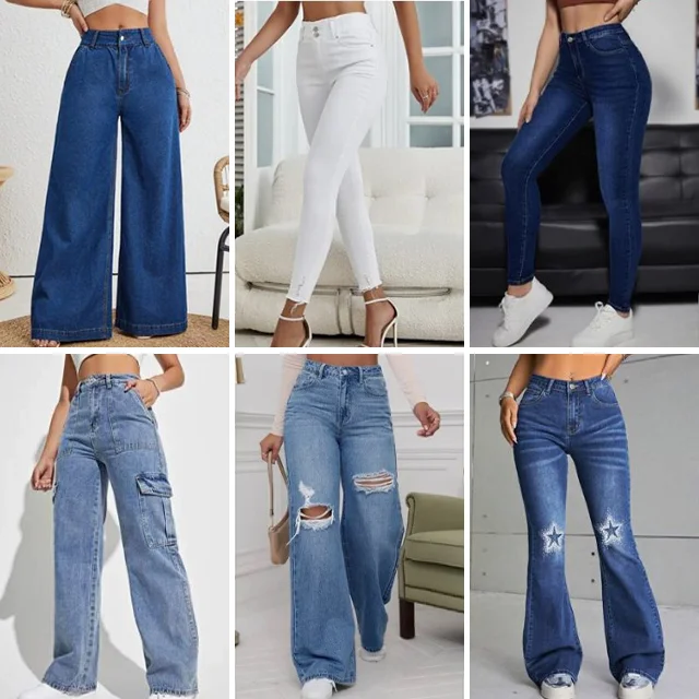 2024 Wholesale Sexy High Waisted Tight Fitting Women's Jeans Loose