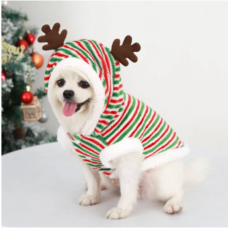 Pet christmas clothes wholesale new year red thick warm Christmas pet clothes warmly lovely snowman red dog Christmas dress