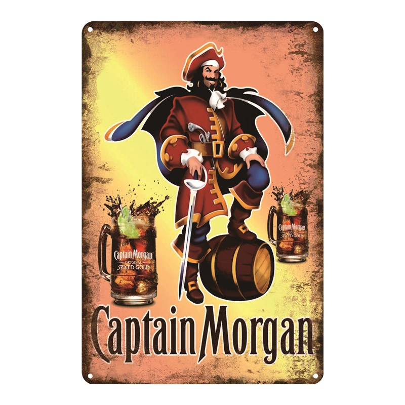 Retro tin metal sign nostalgic art gift Home Decor Captain Morgan Captain Morgan 