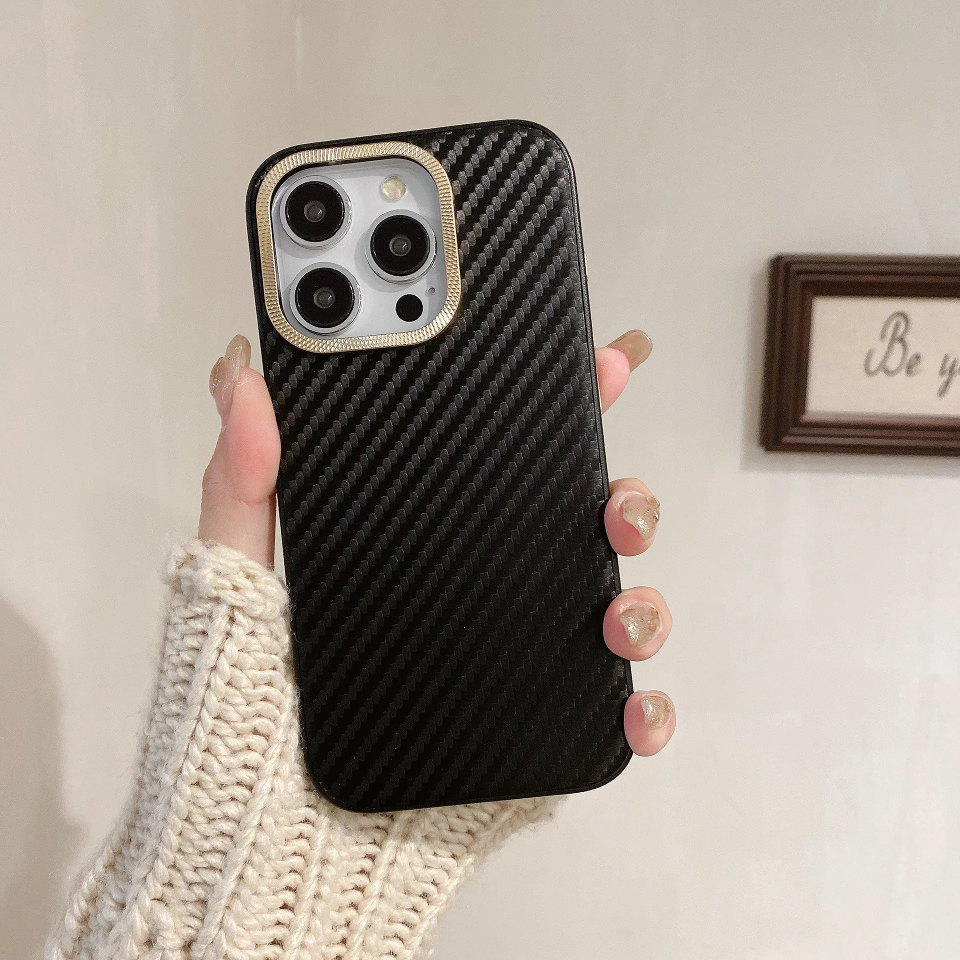 Laudtec LX254 carbon fibre phone case with Fashionable atmospheric simple lightweight anti fall  For Iphone16 15 14 13 12 promax