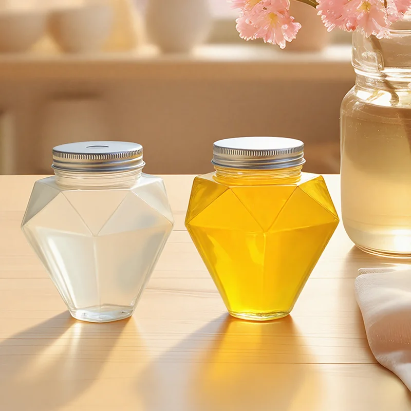 Wholesale Durable Custom Creative Shape Design Empty 500ml Plastic Juice Bottle With Aluminum Caps