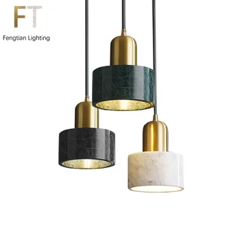 Factory Price Simple Modern Marble droplight Pattern Pendant Led Small Lamp Lights Chandelier